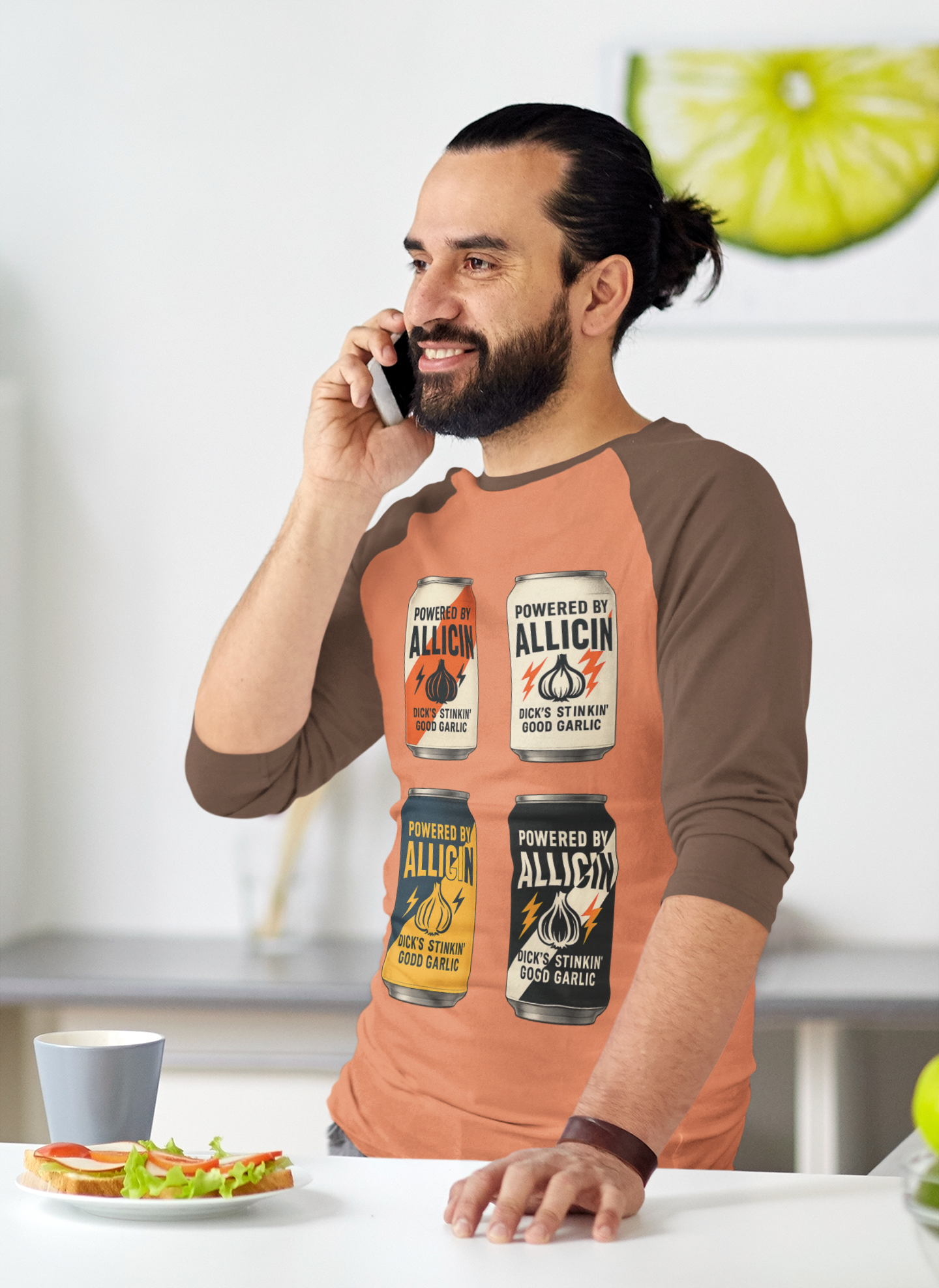 Powered By Allicin 3/4 Sleeve Shirt