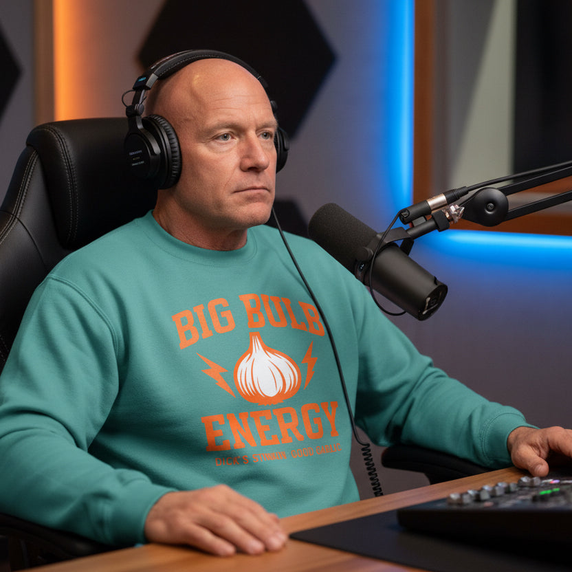 Unisex Garment-Dyed Sweatshirt - Dick's Stinkin' Good Garlic